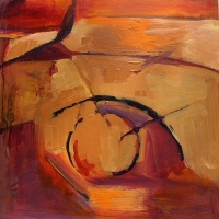 Orange_Maroon_1_acrylic_panel_12x12_copyright_Cheryl_D_McClurejpg