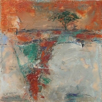 Umbrella_Pine_Umbria_mixed-media_24x24_copyright_Cheryl_D_McClure