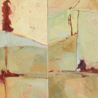 Facade_8_9_diptych_acrylic_2canvases_30x60_copyright_Cheryl_D_McClure