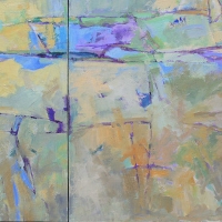 johnson_creek_blue-green-violet-diptych_acrylic_canvas_36x60_inches_copyright_cheryl_d_mcclure