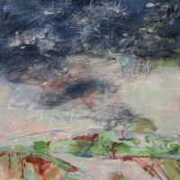 Storm_Over_Todi_2_encaustic_Wood_Panel_20x20x2_inches_copyright_Cheryl_D_McClure