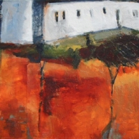 building_and_vines_umbria_acrylic_canvas_36x36_copyright_cheryl_d_mcclure_2008_