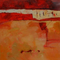 Pieces_of_Red_6_acrylic_canvas_30x30_copyright_Cheryl_D_McClure