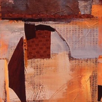 gold_rush_acrylic_collage_paper_22x15_copyright_cheryl_d_mcclure