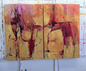 Interstices Diptych In Progress